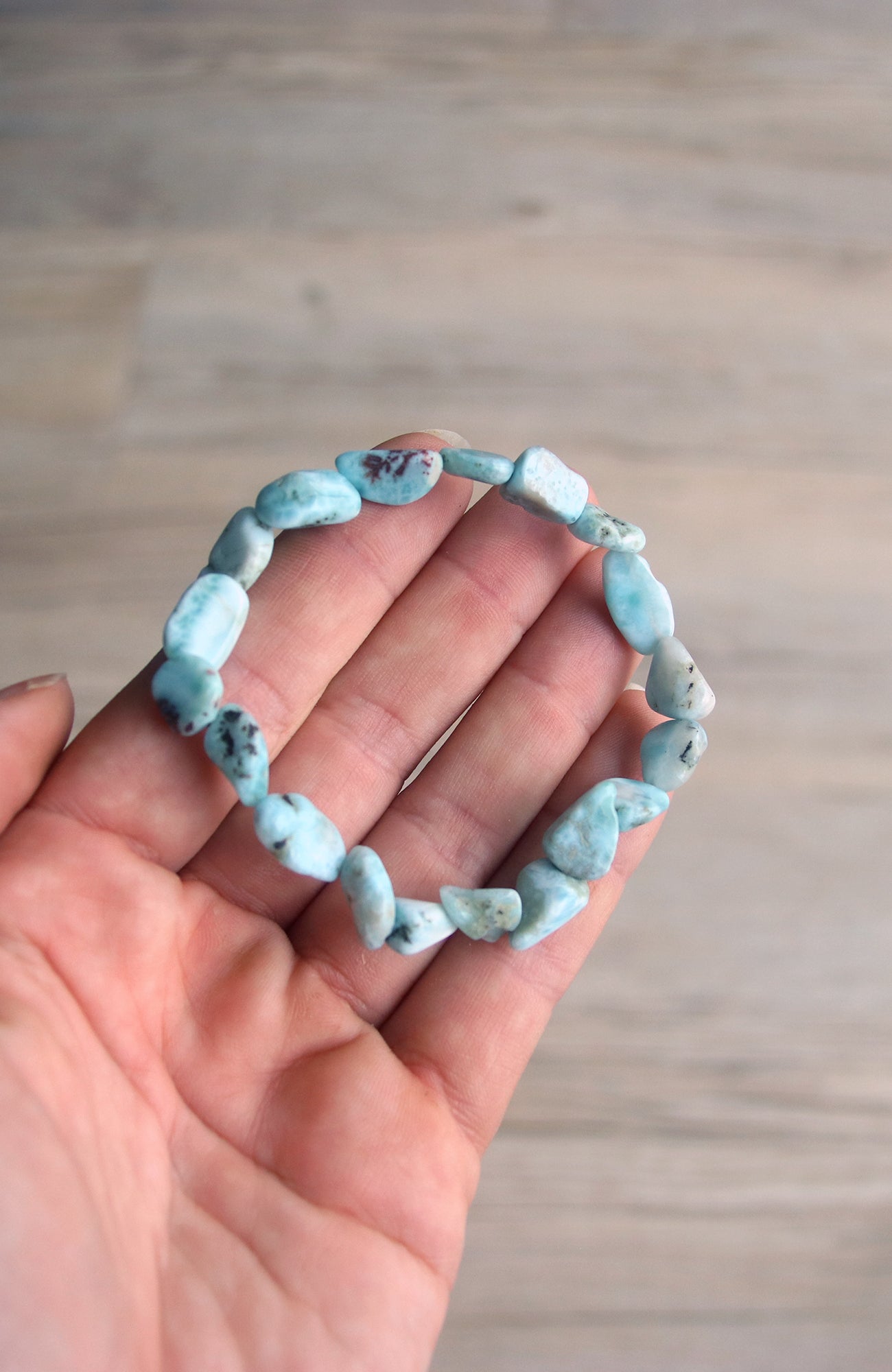 Larimar Nugget Bead (8-10mm) Bracelet 334